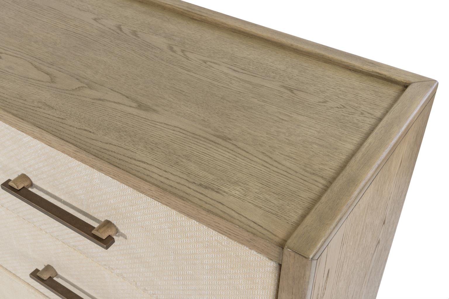 Rio Vista Woven 6 Drawer Dresser. Muted Earth Tones and Clay Finish