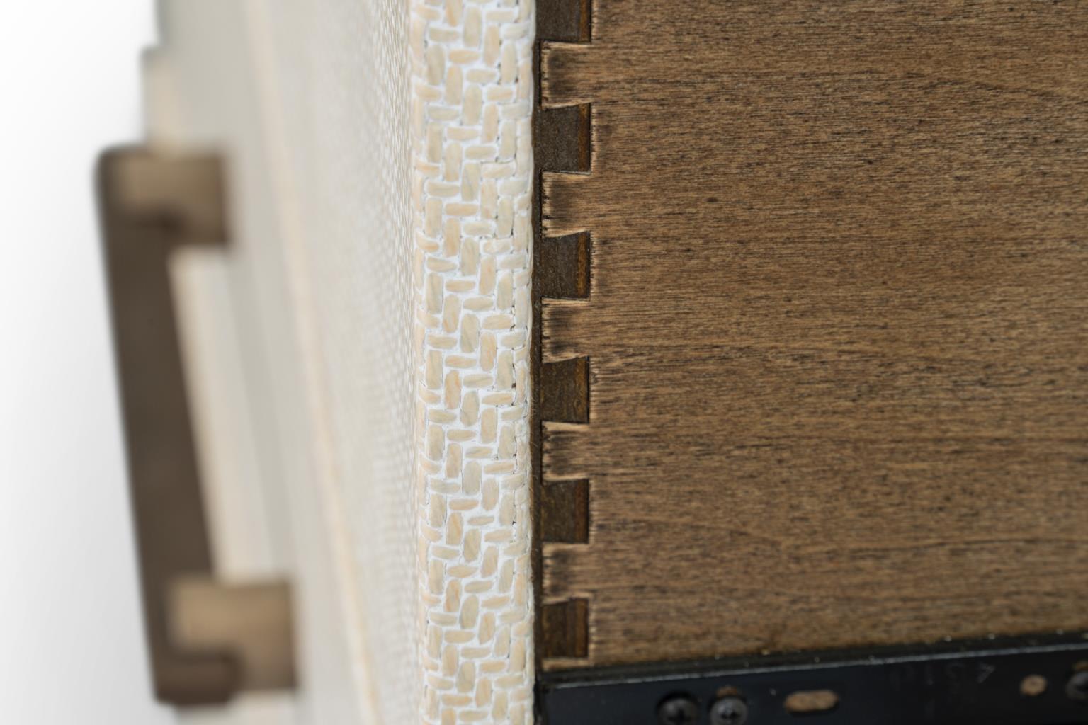 Rio Vista Woven 6 Drawer Dresser. Muted Earth Tones and Clay Finish