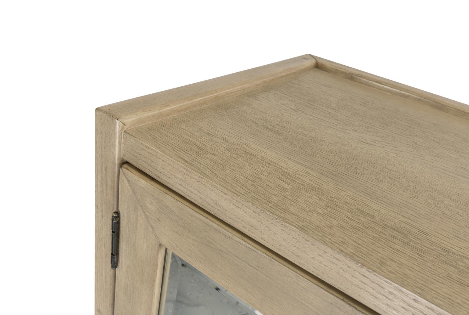 Rio Vista Woven Mirrored Door Chest. Muted Earth Tones and Clay Finish