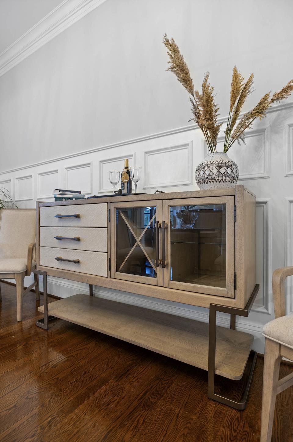 Rio Vista 61" Credenza w/ reversible panels. Muted Earth Tones and Clay Finish