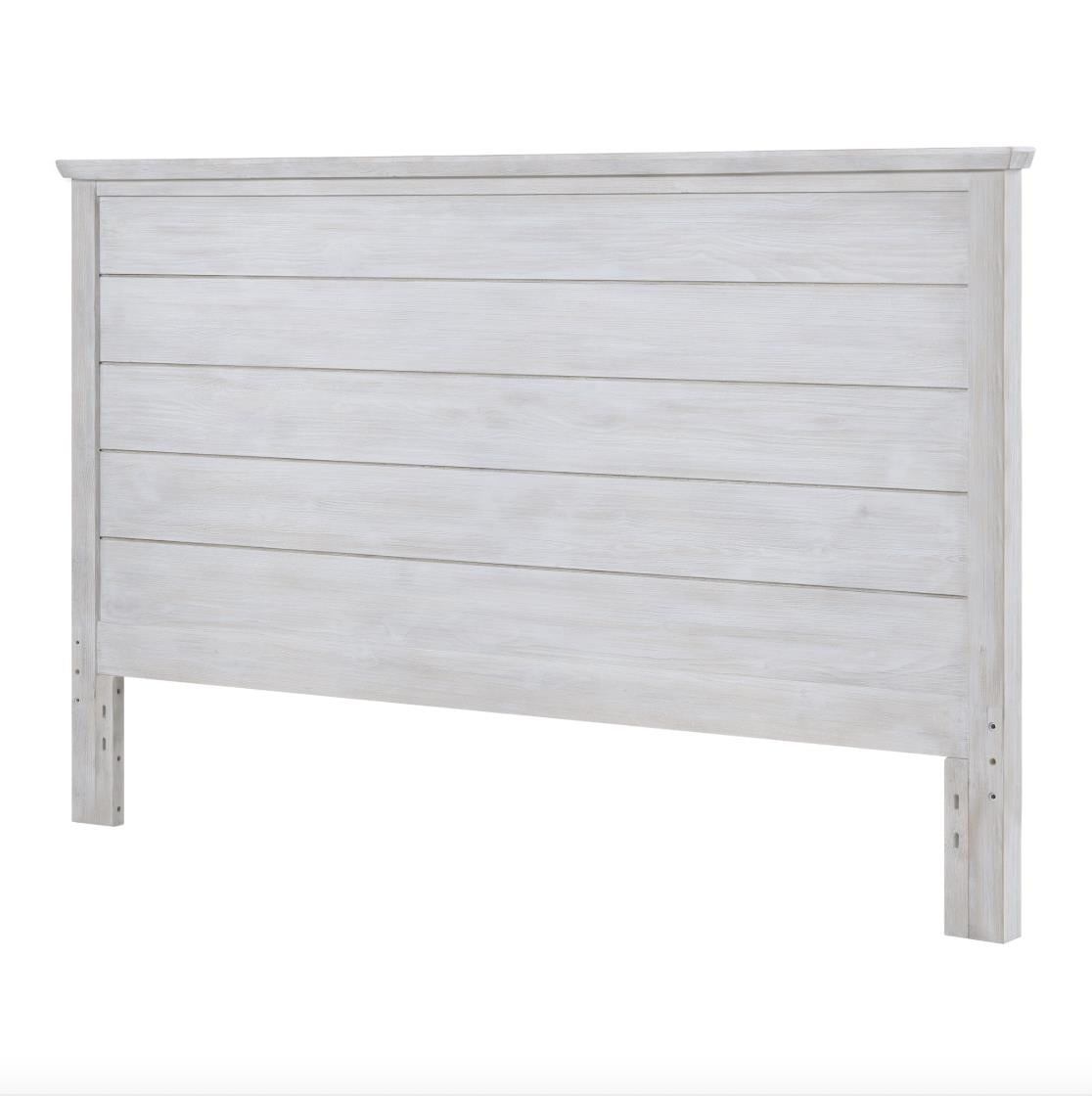 Geneva King Headboard. Distressed White Finish