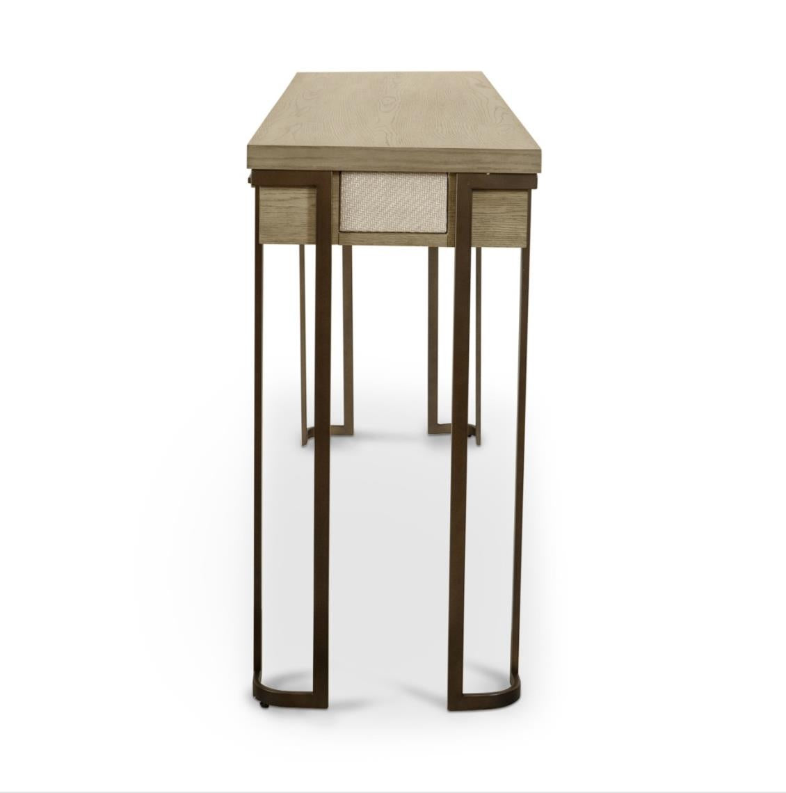 Rio Vista 3-Drawer Console w/ Power. Earth and Clay Finish