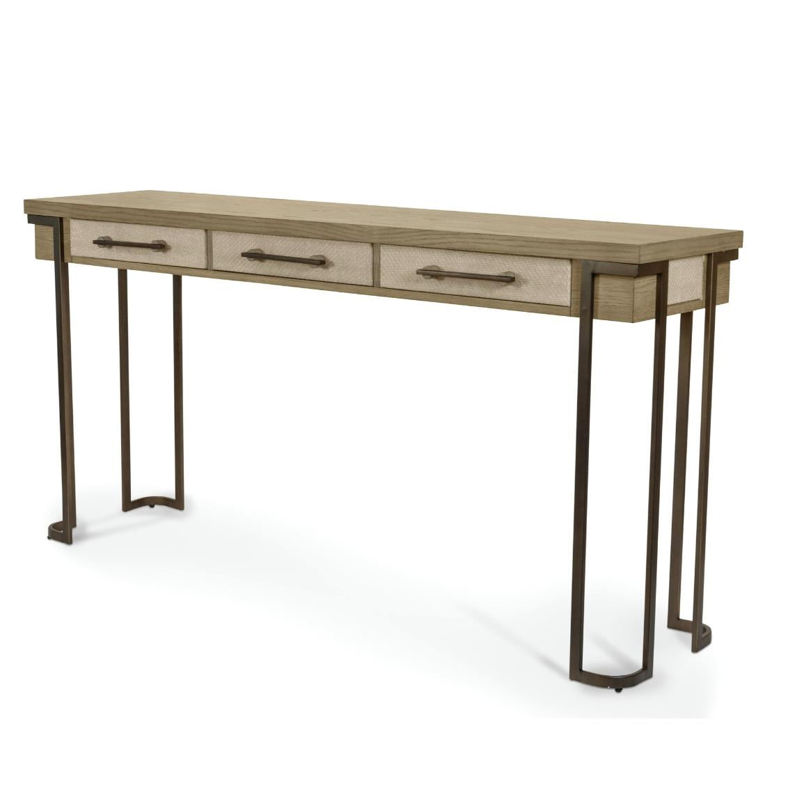 Rio Vista 3-Drawer Console w/ Power. Earth and Clay Finish