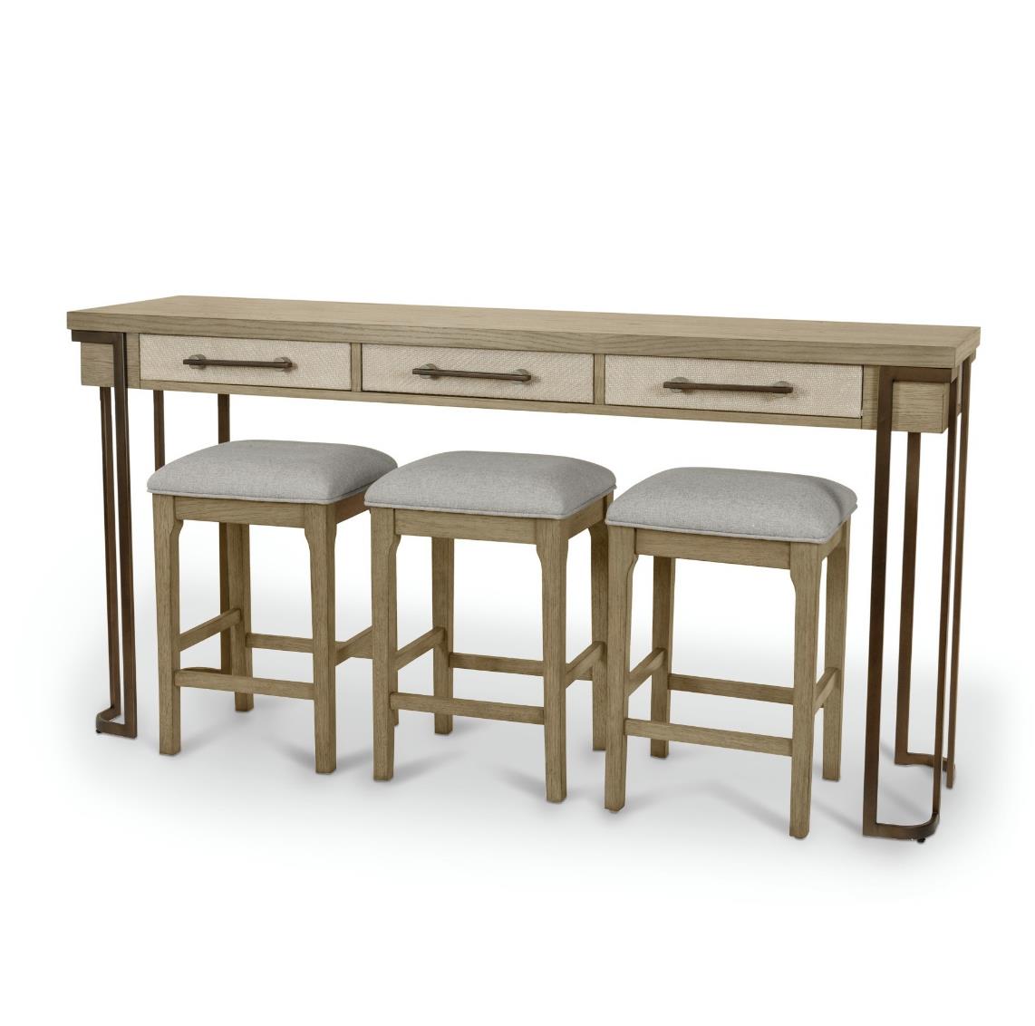 Rio Vista Upholstered Stool. Earth and Clay Finish