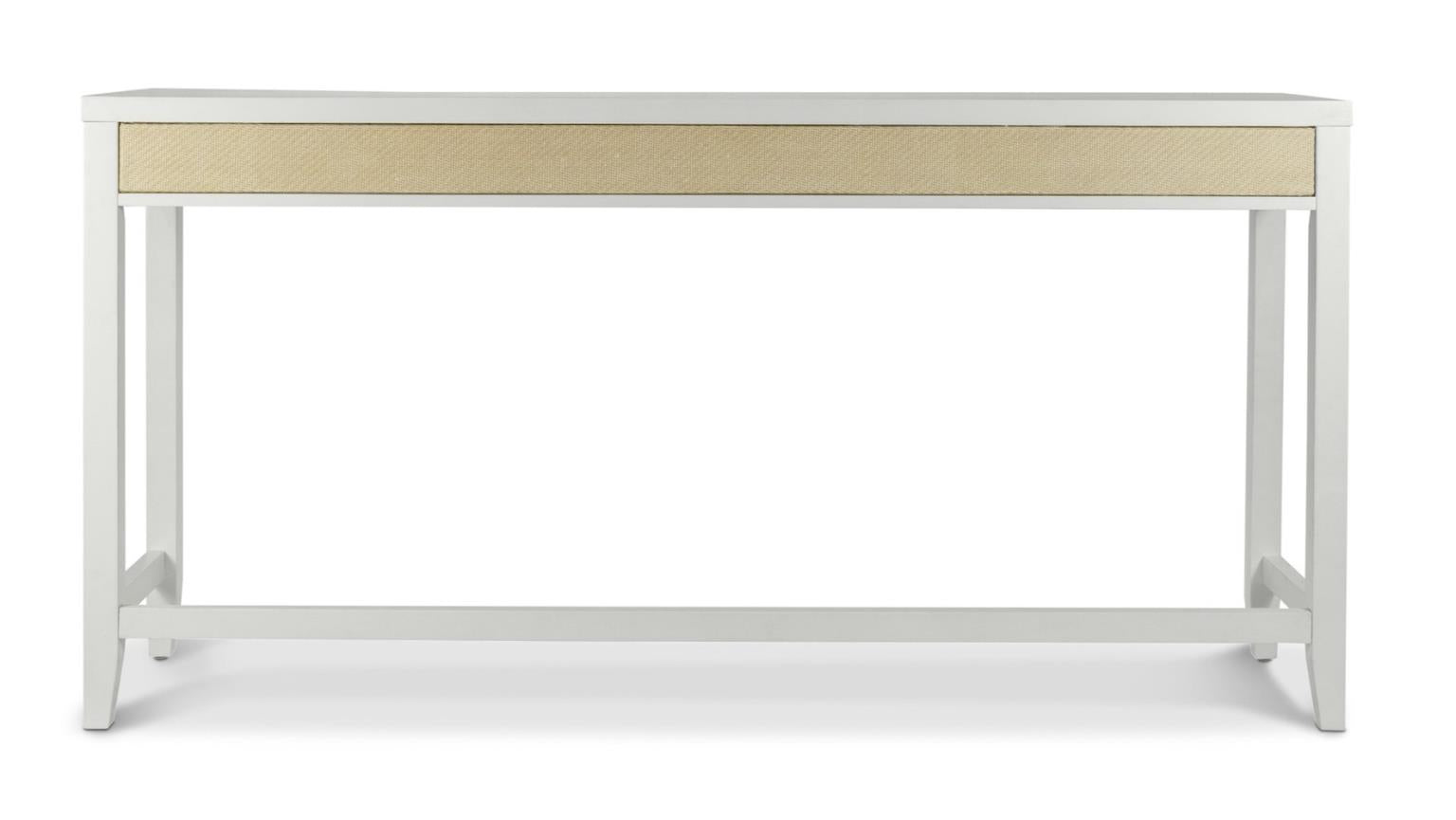 Miramar 3-Drawer Console w/ Power. Sand and Stark White Finish