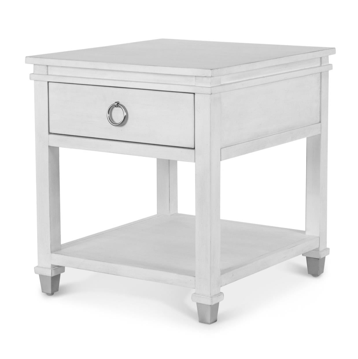 Point Breeze 1-Drawer End Table. Fresh White Finish
