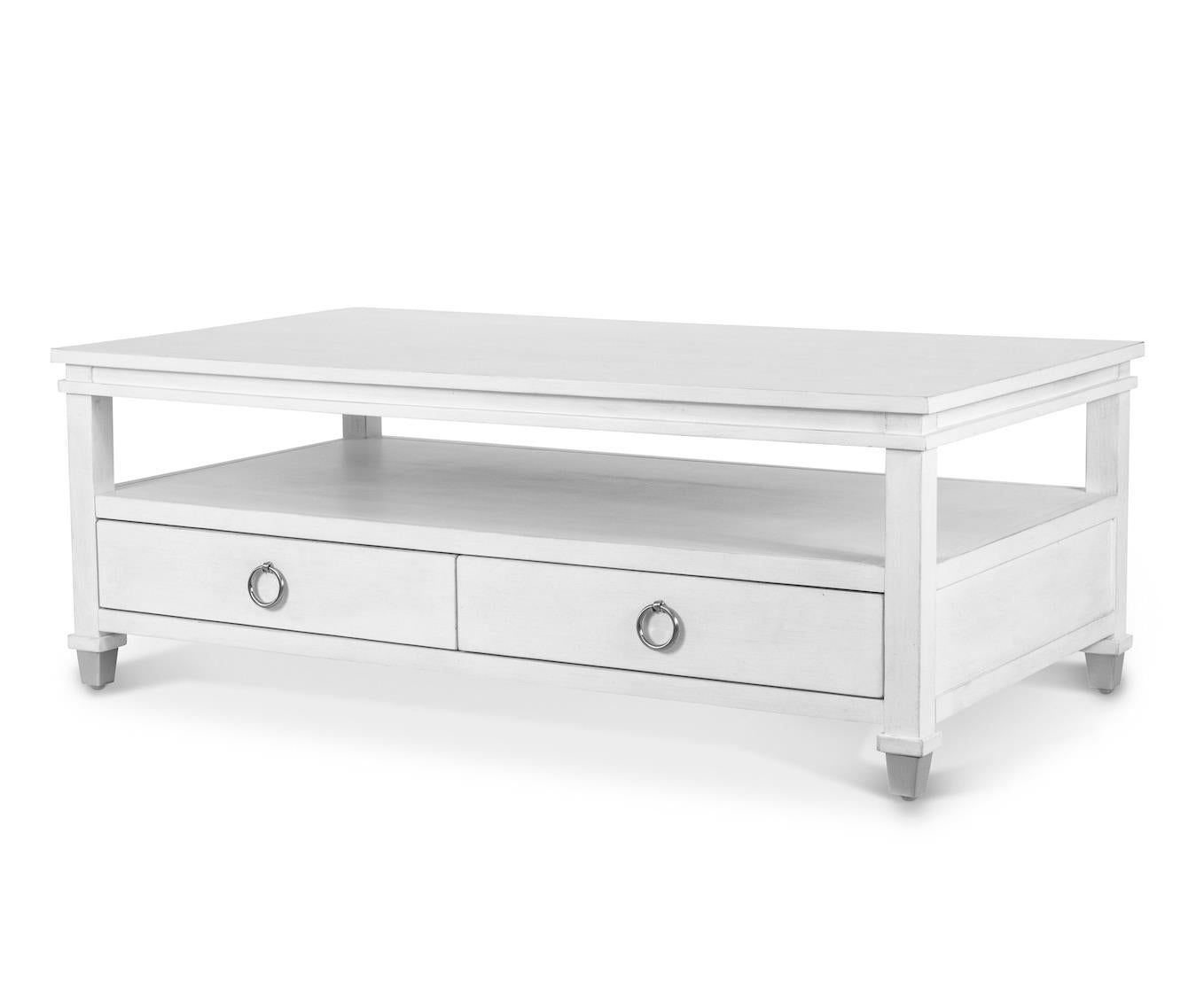 Point Breeze 2-Drawer Cocktail Table. Fresh White Finish