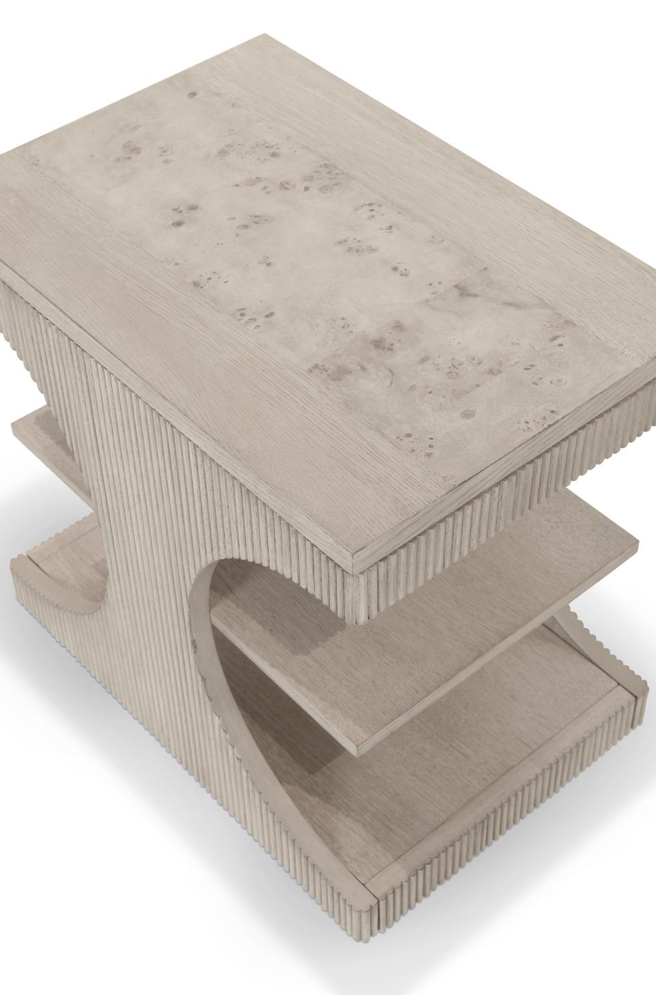 Manhattan Valley Chairside Table. Mappa Burl Light Finish