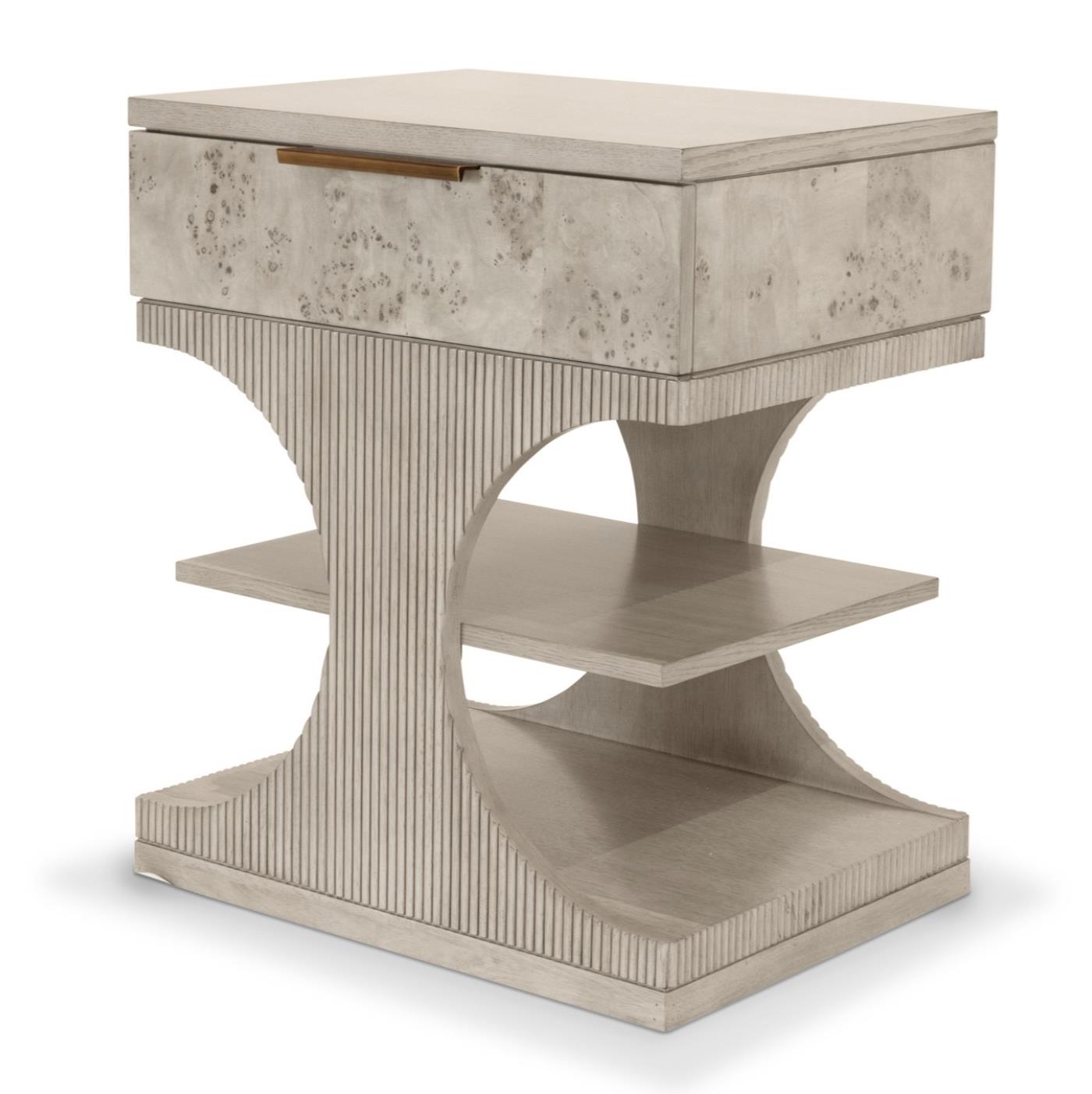 Manhattan Valley 1 Drawer Accent Nightstand. Mappa Burl Light Finish