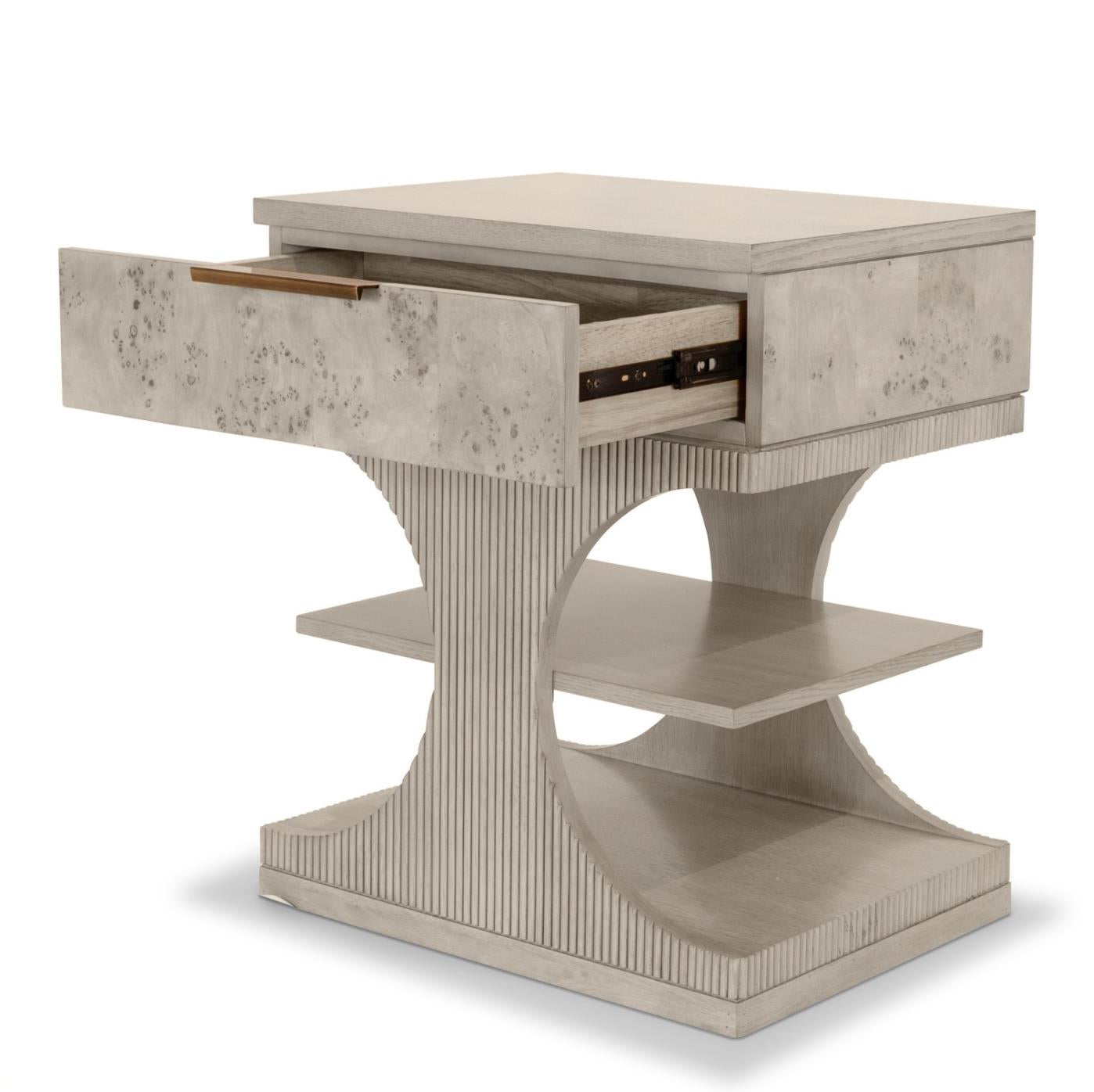 Manhattan Valley 1 Drawer Accent Nightstand. Mappa Burl Light Finish