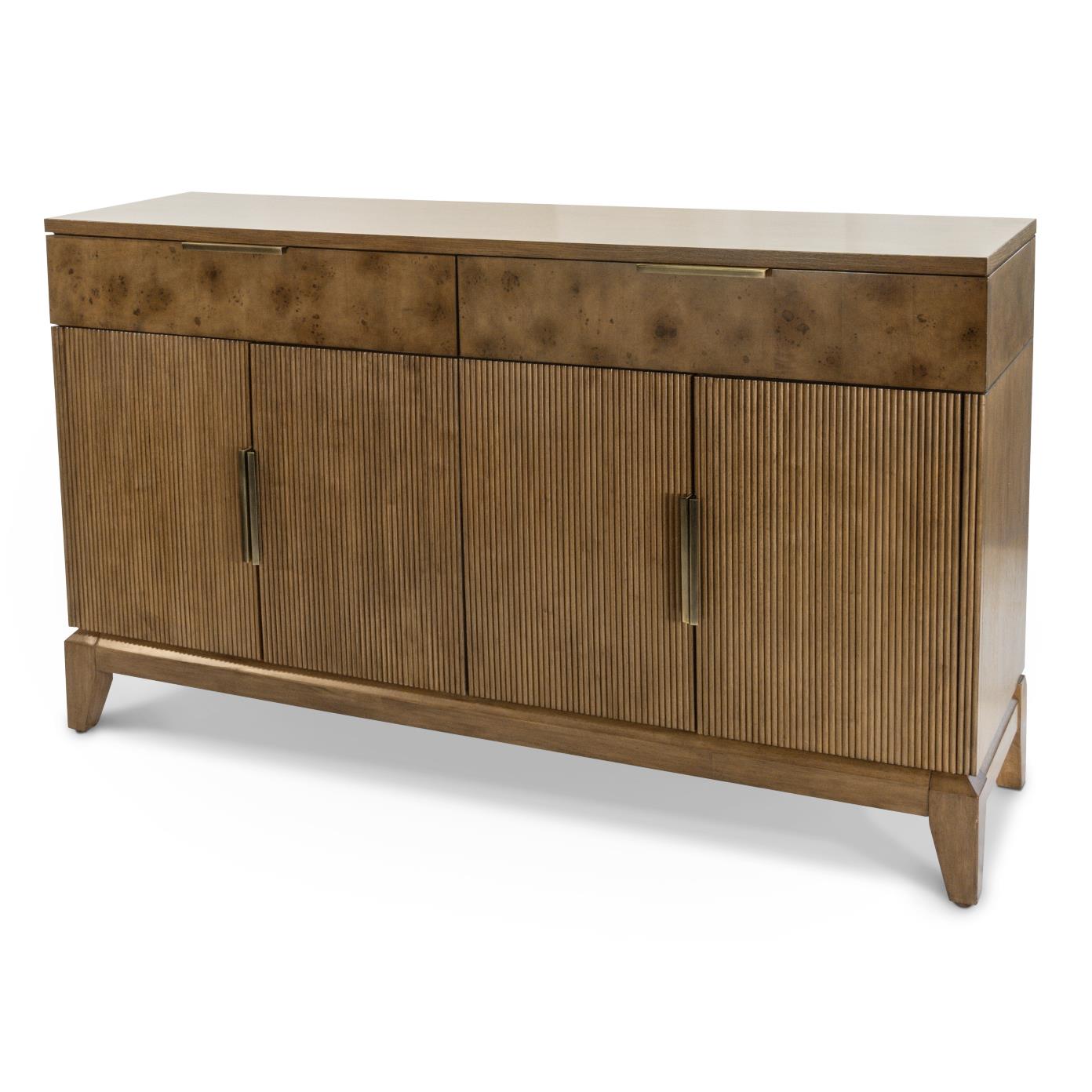 Manhattan Valley 66" Credenza. Mappa Burl and Vintage Chestnut Finish