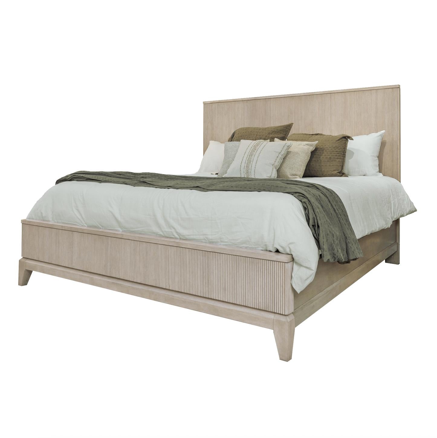 Manhattan Valley Queen Bed Complete. Mappa Burl Light Finish