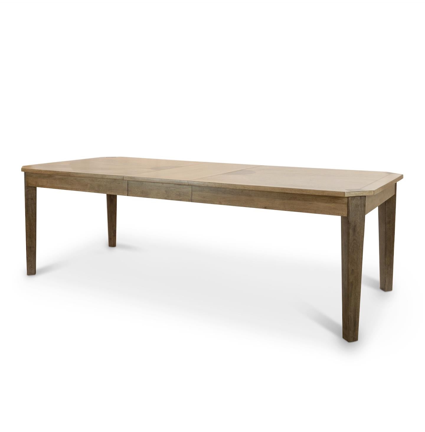 Sun Haven Rectangular Dining Table w/ Self Storing Leaf (78"-96"). Oak and Walnut Finish