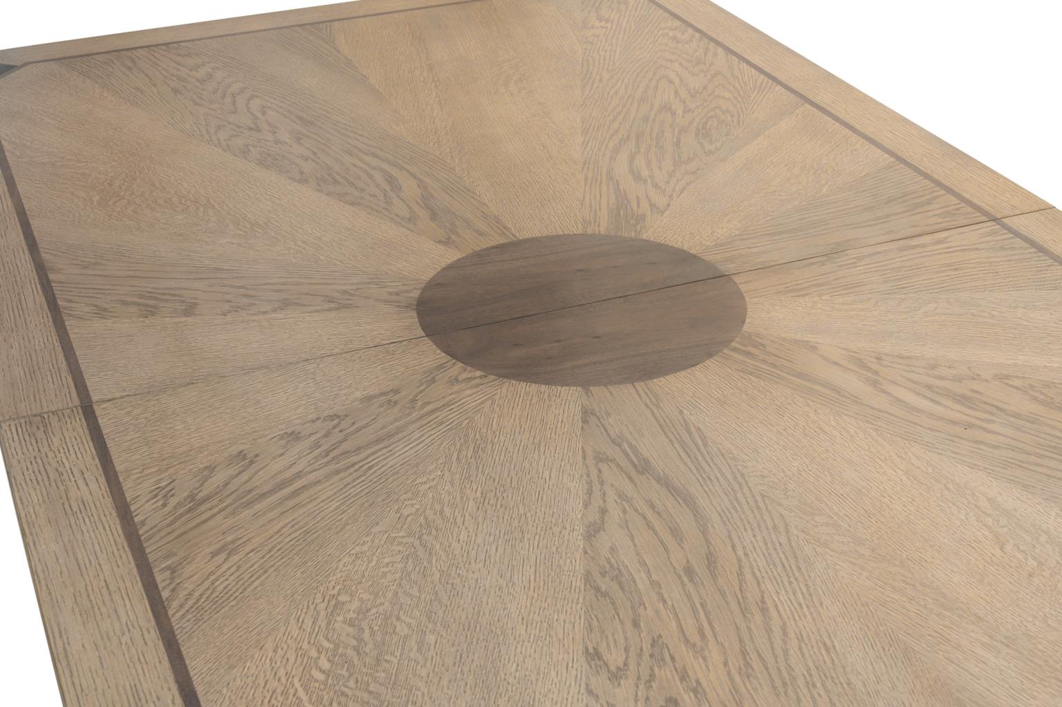Sun Haven Rectangular Dining Table w/ Self Storing Leaf (78"-96"). Oak and Walnut Finish