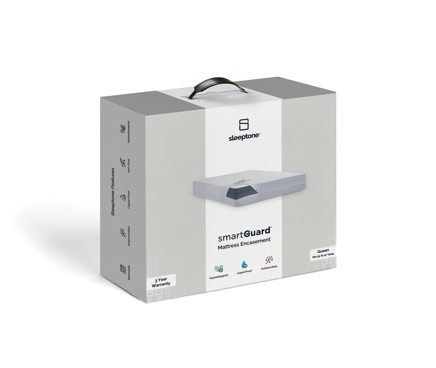 Waterproof Zippered Mattress Encasement - White