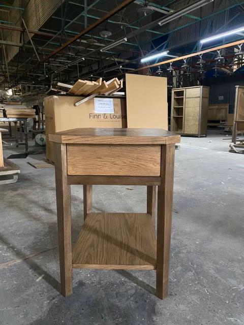 Sun Haven Chairside Table. Oak and Walnut Finish