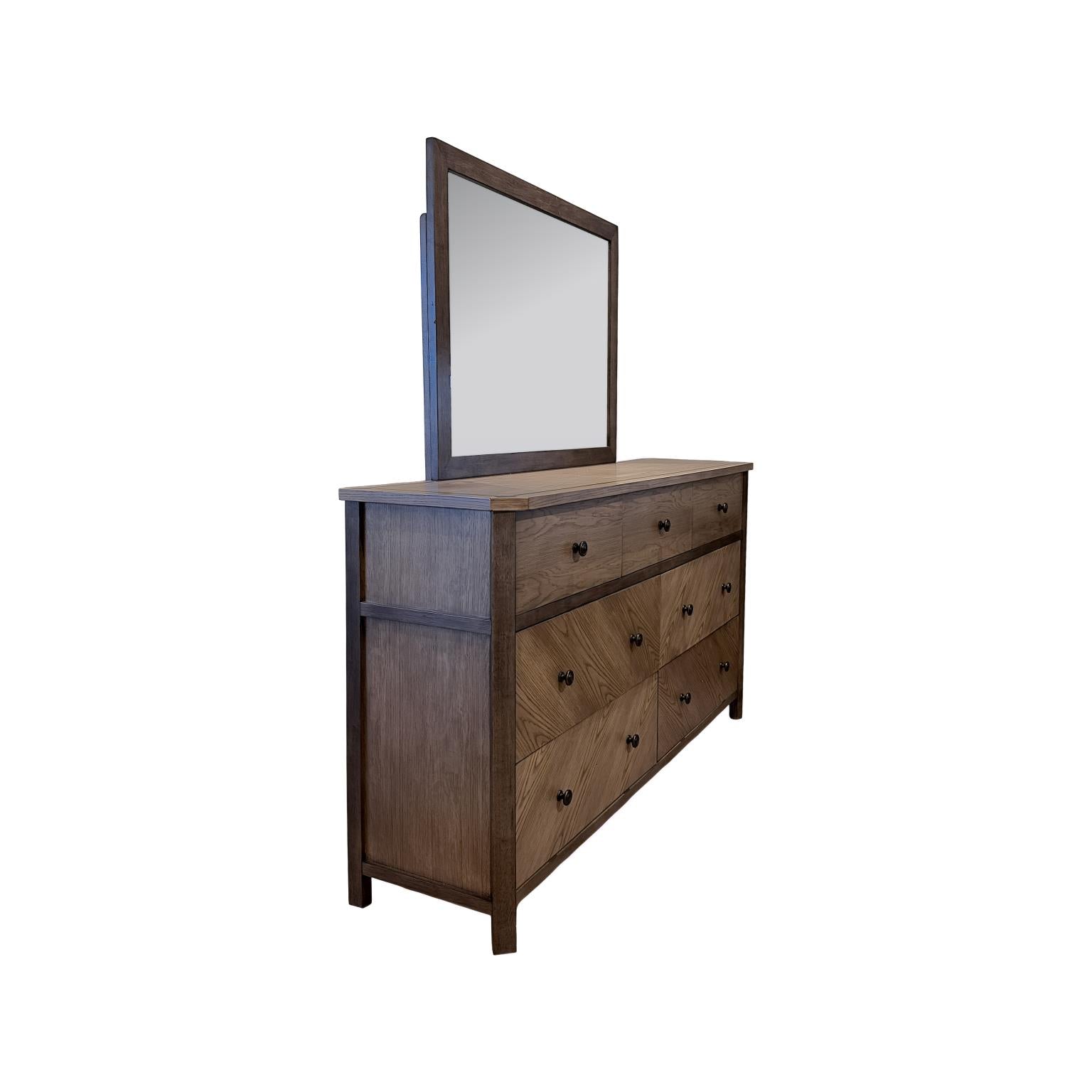 Sun Haven 7-Drawer Dresser. Oak and Walnut Finish