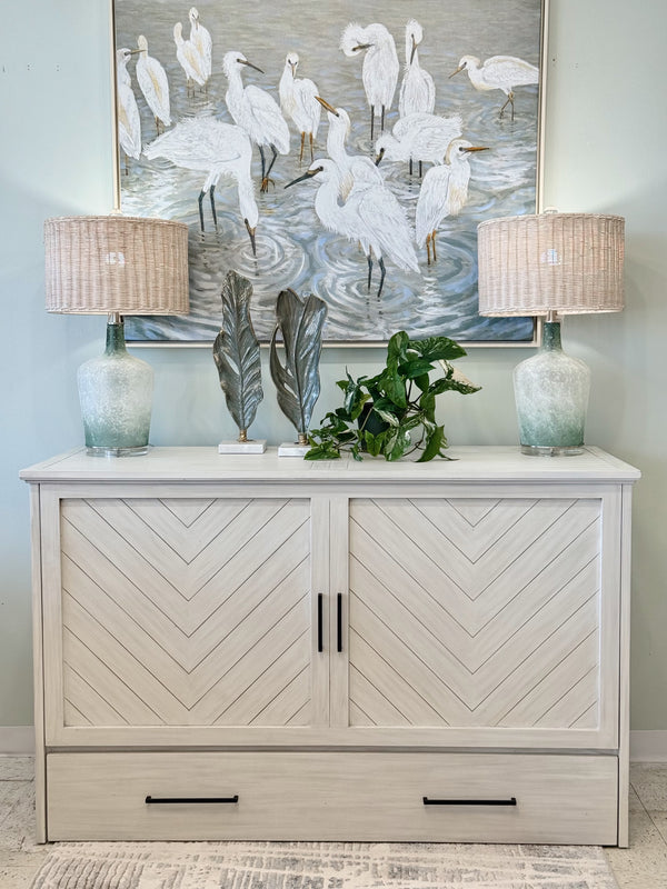 Savannah Queen Size Murphy Cabinet Bed - Monaco White