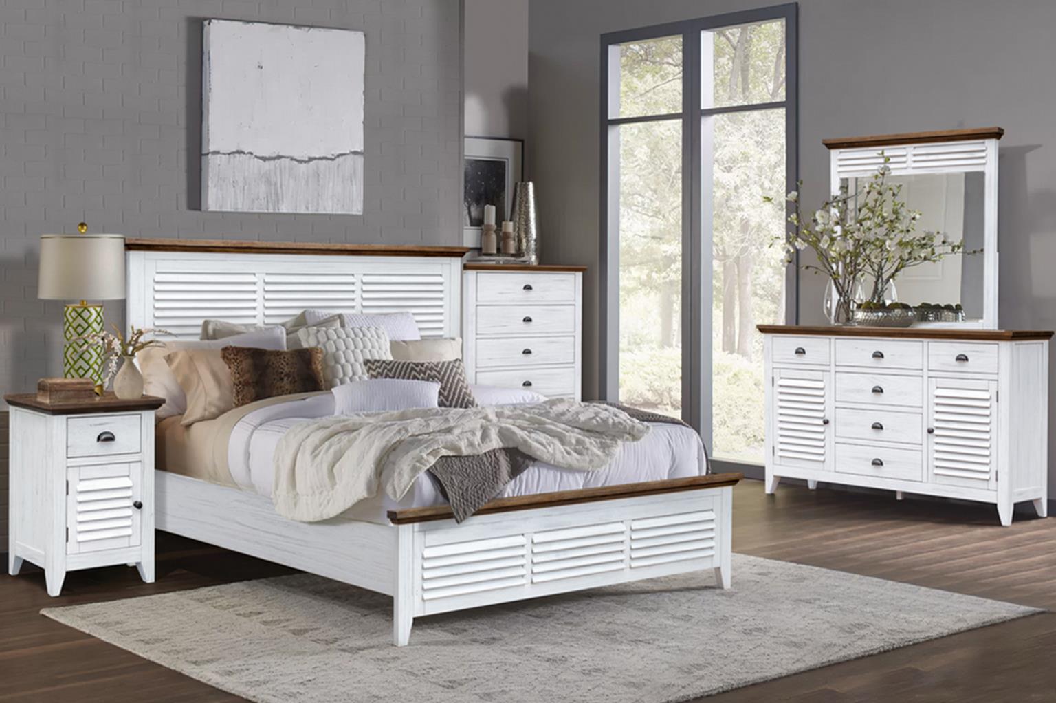 Tuscany Bedroom (2-Tone Distressed White/Brown)