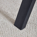 Suede Backrest Chairs With Metal Legs & Herringbone Dining Table Set