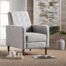 Upholstered Fabric Recliner With Button Tufted (Set of 2) - Light Gray