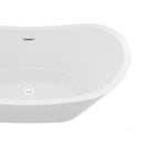 Glossy Freestanding Bathtub, Double Slipper Design, Deep Soaking Comfort