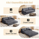 Pull Out 3 In 1 Convertible Sleeper Sofa With Side Storage, Multi Functional