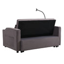 Modern Velvet Loveseat Futon Sofa With Pullout Bed, Adjustable Reclining Backrest, Toss Pillows