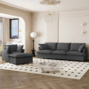 Living Room Set Modular Sectional Couch, Upholstered Sofa & Armchair & Movable Ottoman