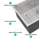 33" Undermount Kitchen Sink Single Bowl Ledge Workstation In 16 Gauge Stainless Steel - White