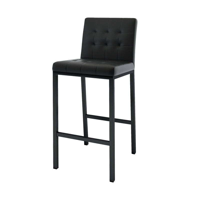 Modern Design High Stool With Metal Legs For Kitchen And Restaurant (Set of 2) - Black