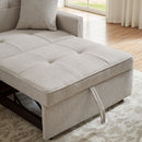 3 In 1 Convertible Sleeper Sofa Bed, Reclining Backrest, Pillows, Pockets