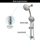 Dual Shower Head With Adjustable Slide Bar And Multi Function Settings