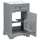Elegant Bathroom Vanity With Ceramic Sink, Soft Close Door, Adjustable Shelf