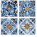 Abstract, And Wall Decor Accents (Set of 4) - White / Blue