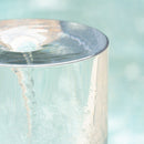 Heavy Cement Round Ribbed Outdoor Water Fountain With Light - Black White