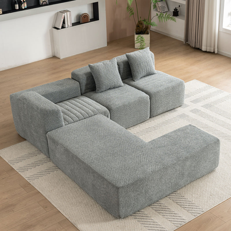 Sectional Sofa Full-Compressed Sofa Couch Free-Combined Sofa For Living Room