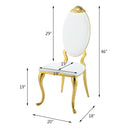 Fallon - Side Chair (Set of 2) - White Velvet & Mirrored Gold
