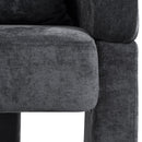 Modern 3 Leg Chenille Accent Chair With Ergonomic Arms & Removable Pillow