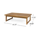 Outdoor Coffee Table With Slat Top Design And Sled Base - Teak