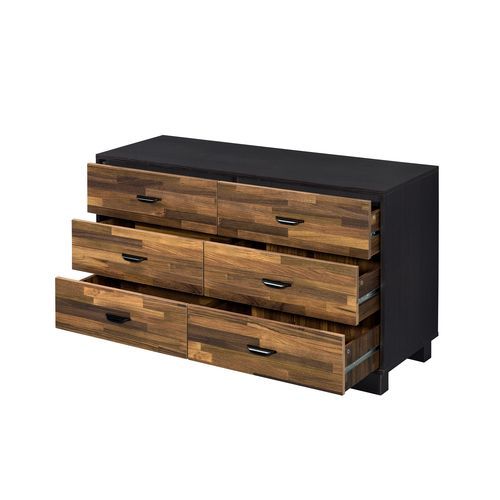 Eos - Dresser - Walnut & Black Finish - Atlantic Fine Furniture Inc