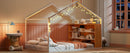 Bed House Frame With Shelves And Lights