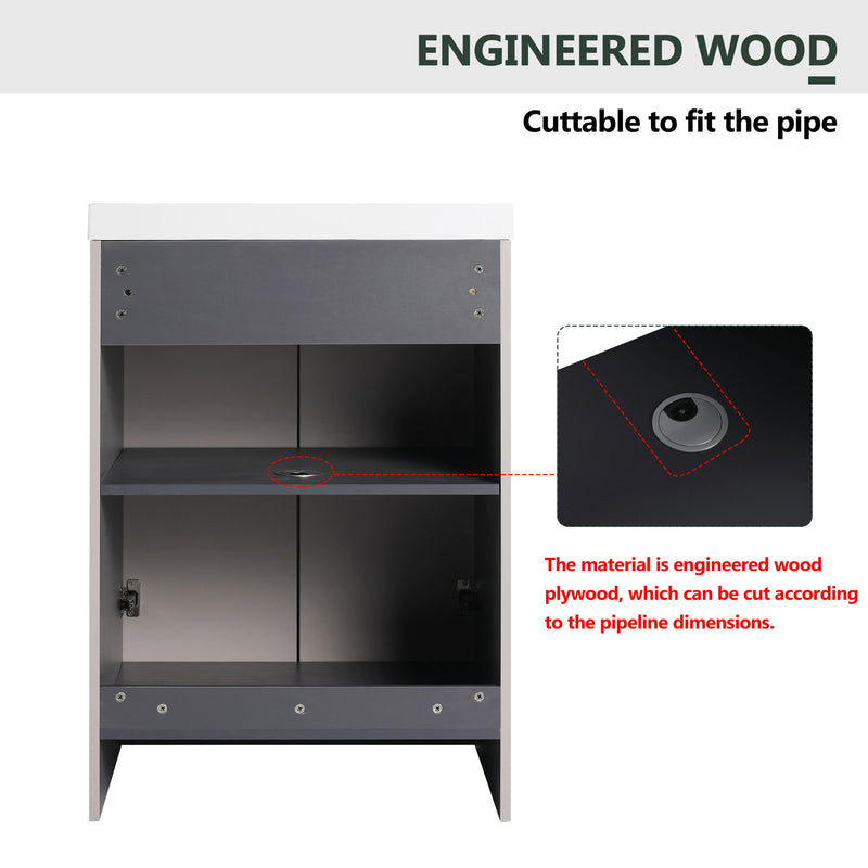 Modern Freestanding Bathroom Vanity With Soft Close Cabinet Doors