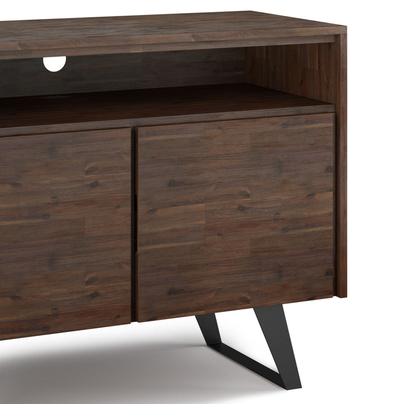 Lowry - Handcrafted TV Media Stand - Distressed Charcoal Brown