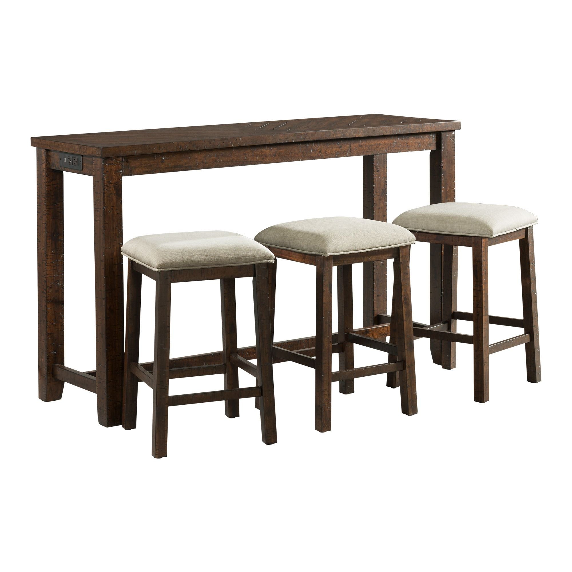 Jax - Bar Table Single Pack (Table And Three Stools) - Dark Walnut