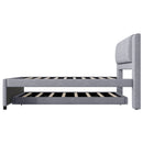 Upholstery Platform Bed With Trundle,Trundle Can Be Flat Or Erected