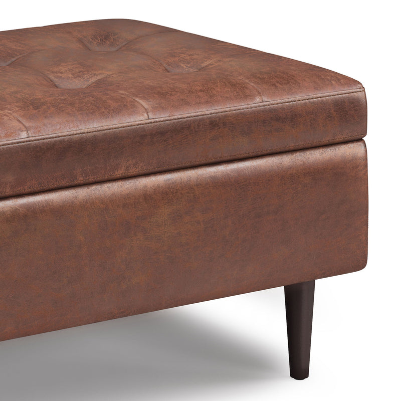 Shay - Large Square Coffee Table Storage Ottoman Mid-Century Style