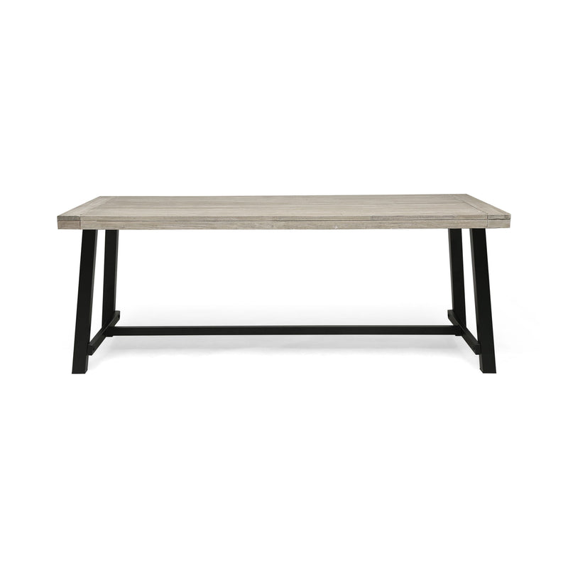 Equilibrium - Outdoor Dining Table With Wooden Frame And Slat Top