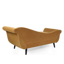 Auroral - Velvet Upholstered Chaise Lounge With Scrolled Arms And Tapered Legs