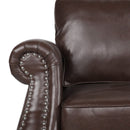 Contemporary Loveseat With Nailhead Trim - Dark Brown